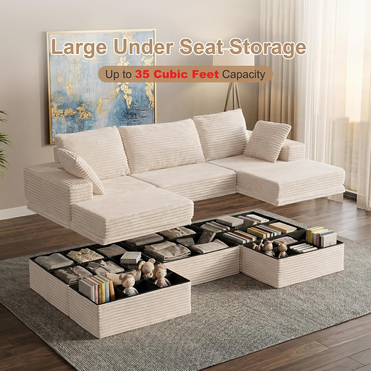 Detalle 2 de NABUMI Modular Sectional Sofa, 142-inch