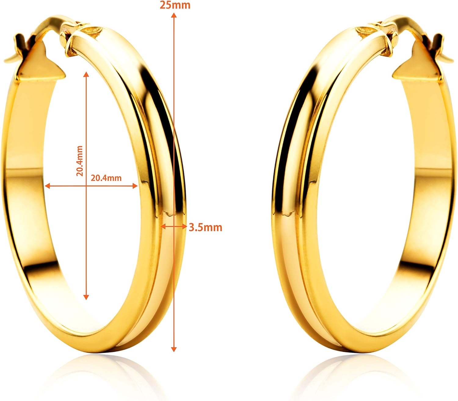 Thumbnail 2 de Orovi Boucles d'Oreilles Femme en Or Jaune 9 Carats (375) – Créoles hypoallergéniques, faites main en Italie