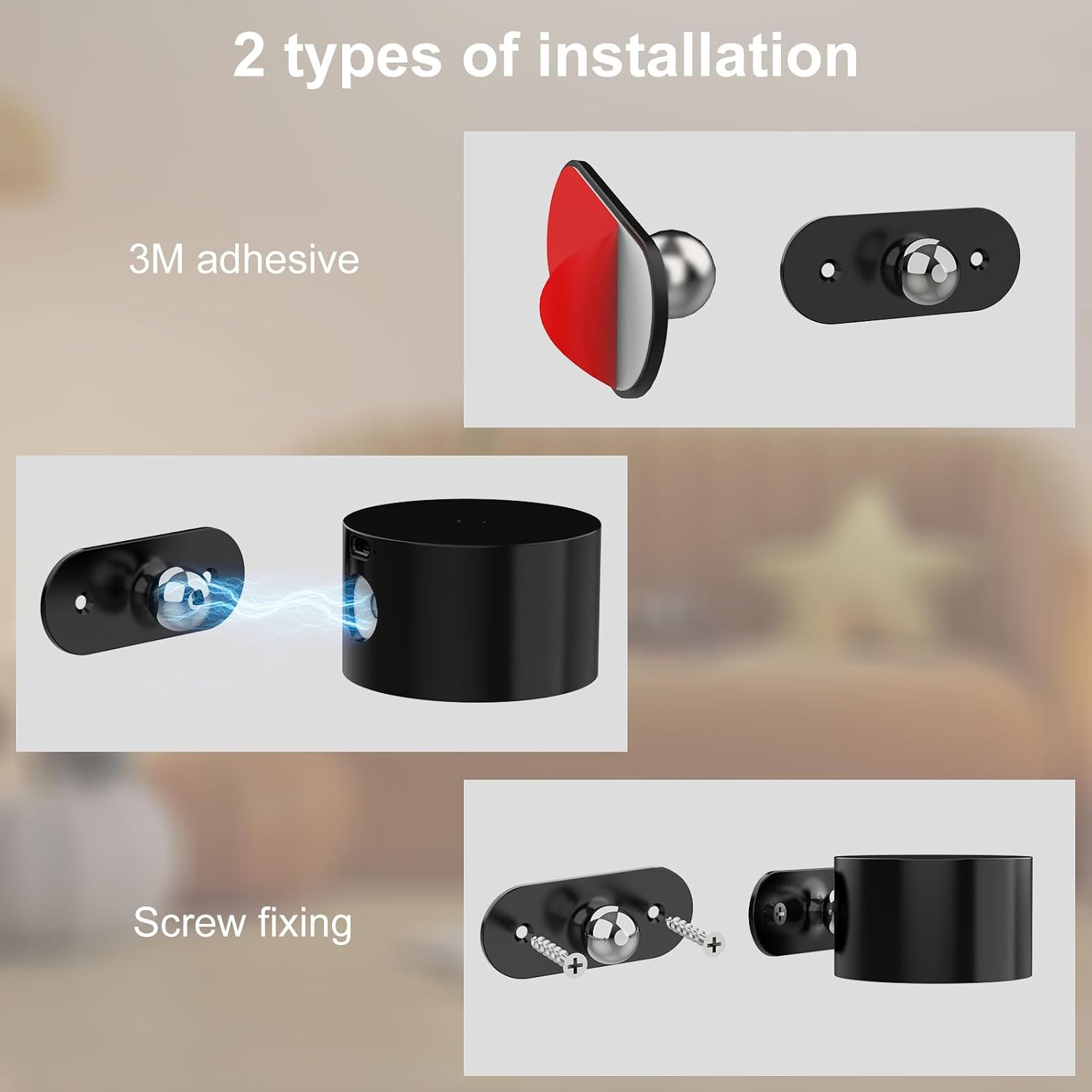 Detalle de Feallive Wall Light LED Wall Lamp with Rechargeable Battery, Dimmable Touch Control, 360° Rotatable, Black