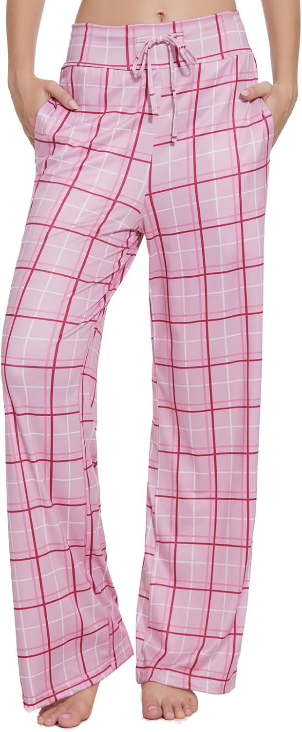 Detalle 2 de cko Women's Comfy Casual Stretch Pajama Pants with Drawstring Palazzo Lounge Pants Wide Leg