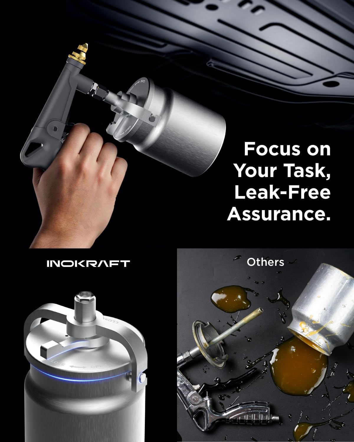 Thumbnail 4 de InoKraft Undercoating Spray Gun Kit with Suction Feed Cup, 360° & Straight Spray Hoses