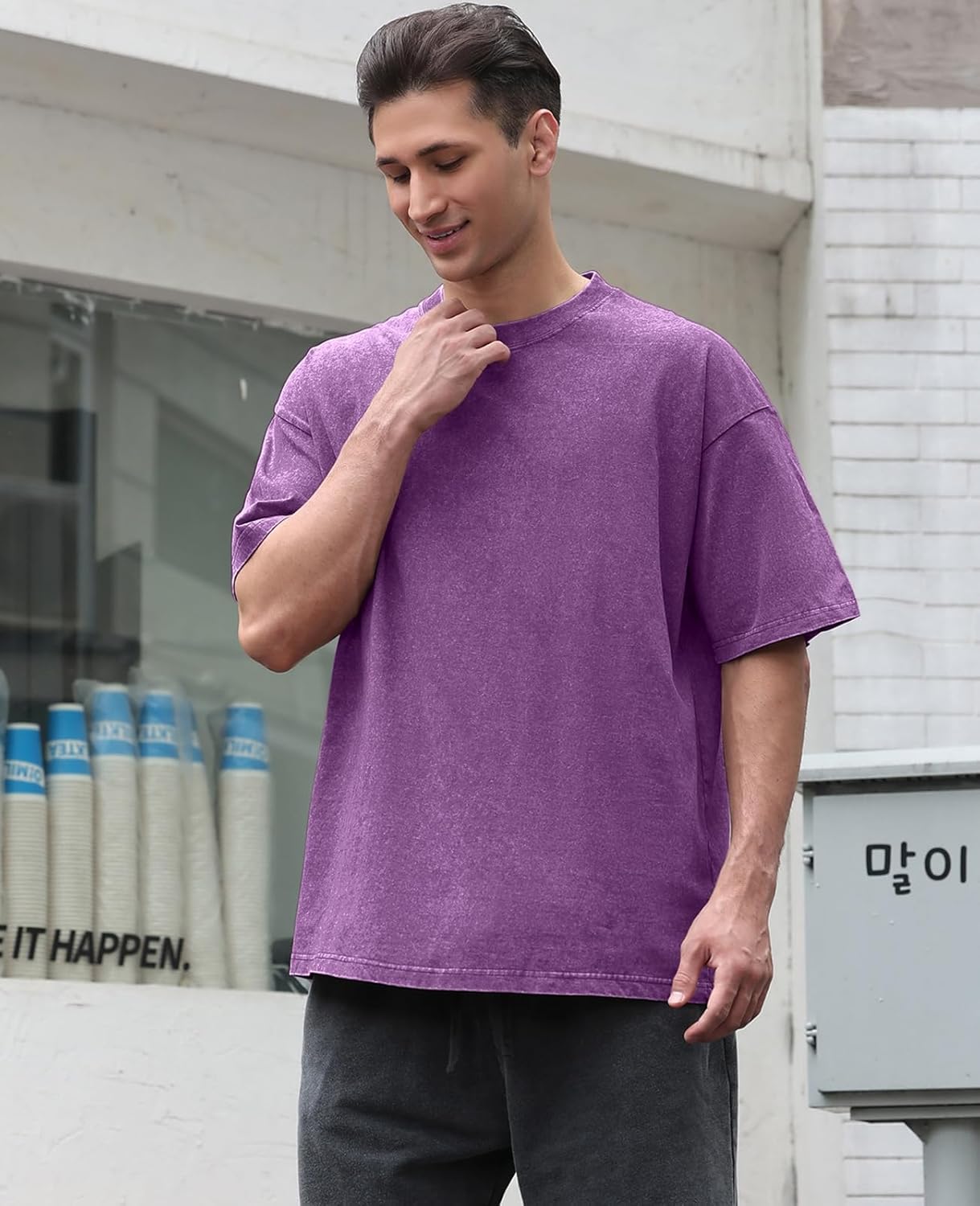 Detalle de Womens Washed Vintage Oversized T-Shirt baggy tee