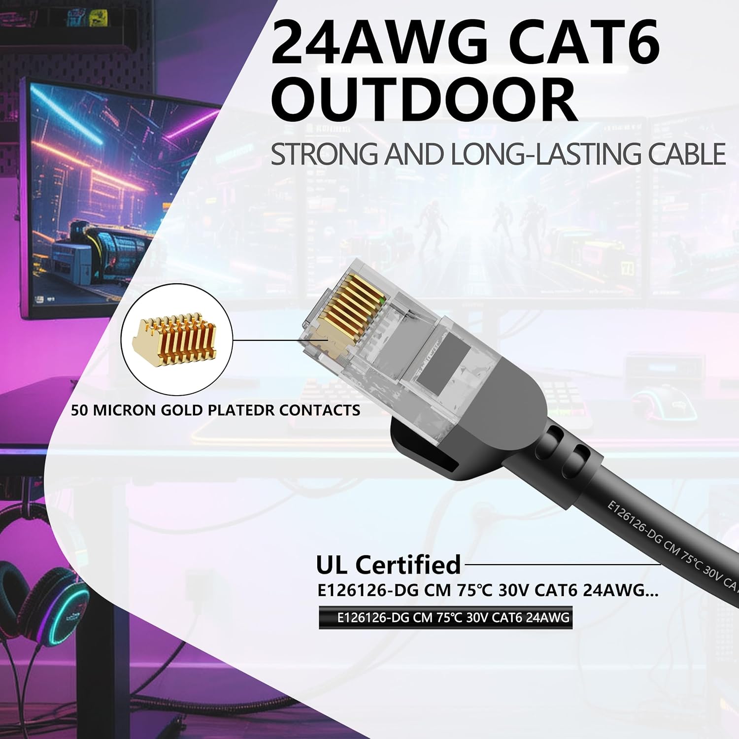 Thumbnail 1 de Jadaol Cat6 5ft Patch Cables 10Gbps 📡