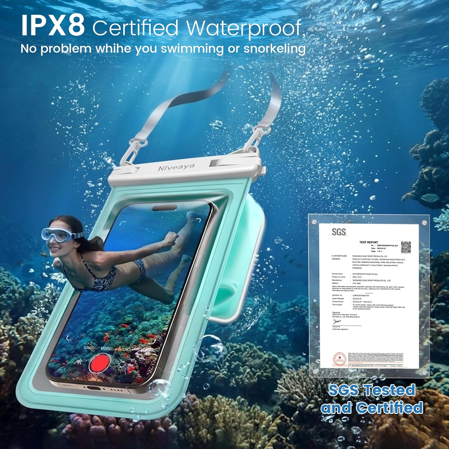 Thumbnail 2 de Waterproof Phone Pouch IPX8, 2 Pack