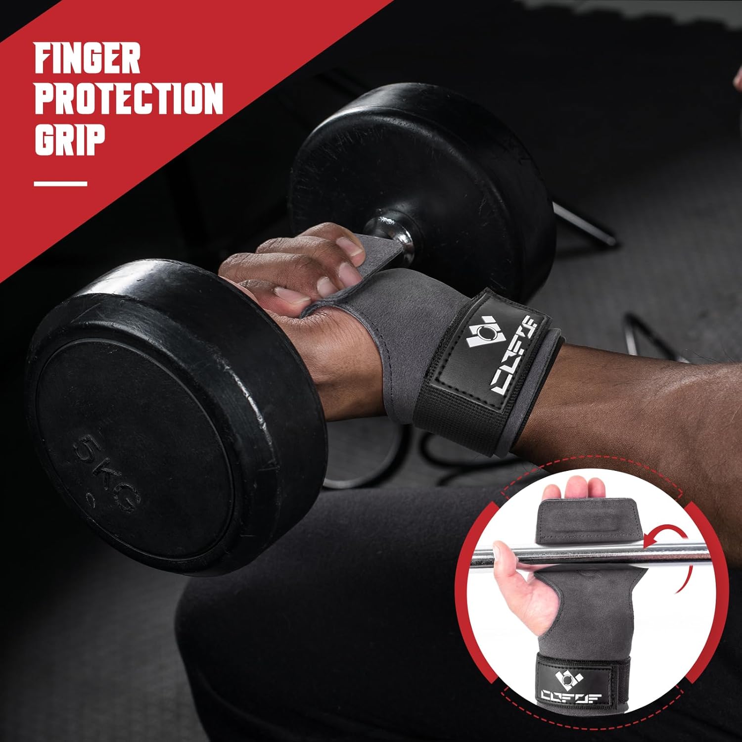 Thumbnail 5 de COFOF Zughilfen Leder – Lifting Straps aus Veloursleder für schweres Krafttraining