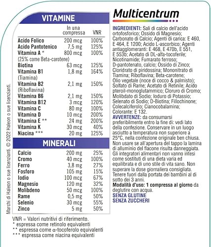 Detalle de Multicentrum Uomo Integratore Multivitaminico Completo, 60 Compresse – supporto quotidiano per l’uomo