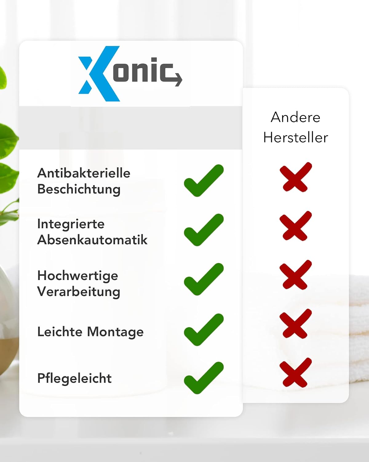 Detalle de Xonic Design WC-Sitz Premium mit Absenkautomatik, MDF170 – Toilettensitz mit Soft-Close und Motiv