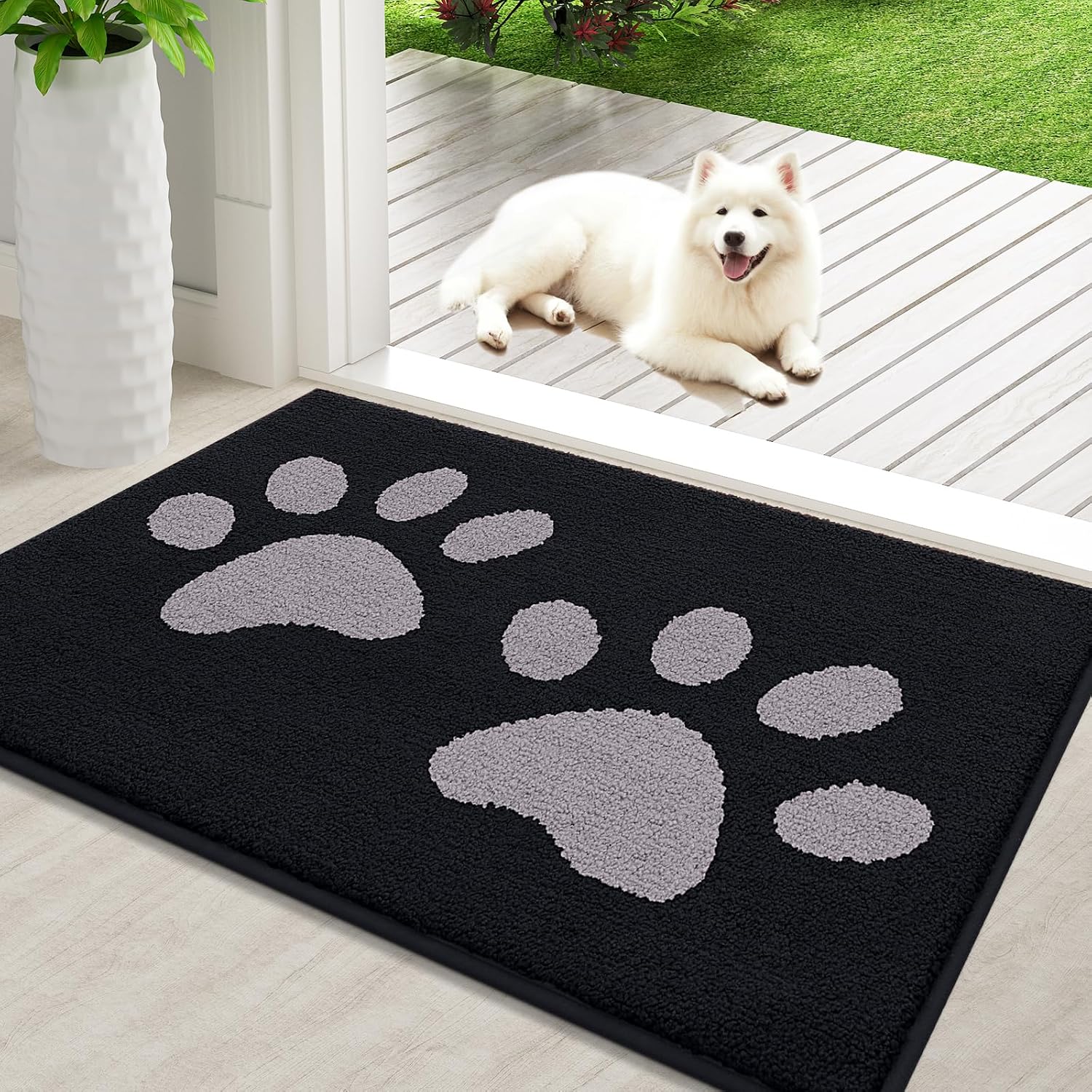 Detalle de Buganda Hunde-Fußmatte Dog Door Mat, 36 x 24 Inches, Machine Washable