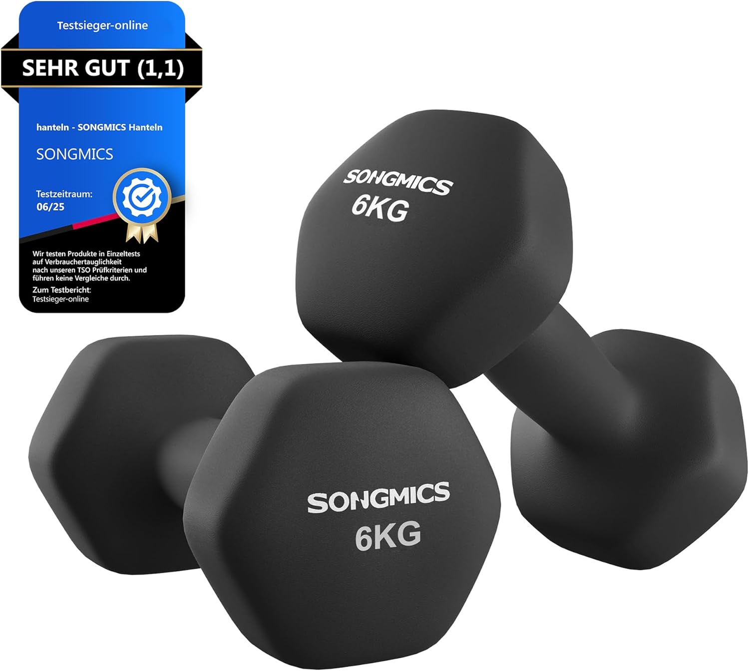 Thumbnail 6 de SONGMICS 2 Stück Hexagon Hanteln mit Neoprenbeschichtung – Krafttraining für Zuhause