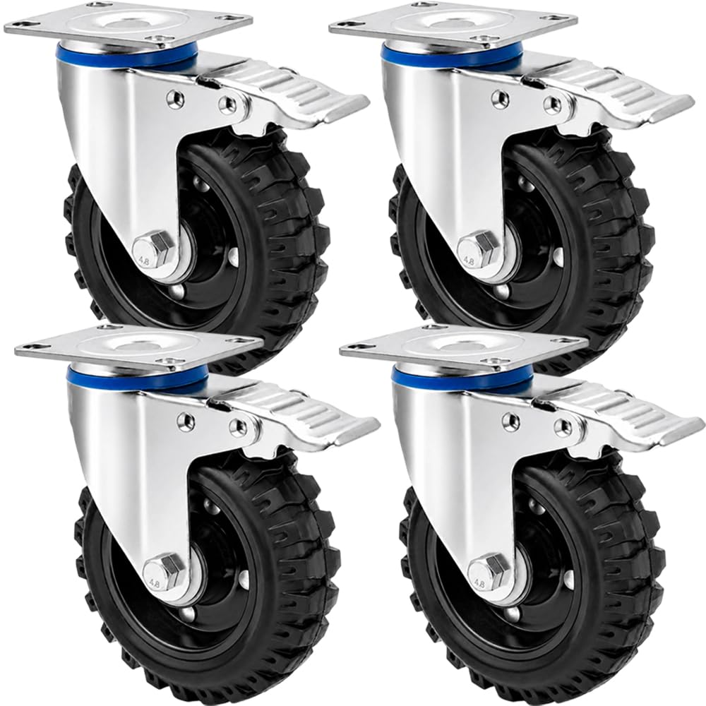 Detalle de ENYKE FHL-5inch 5-Inch Caster Wheels, Set of 4, 2,400 lb Capacity