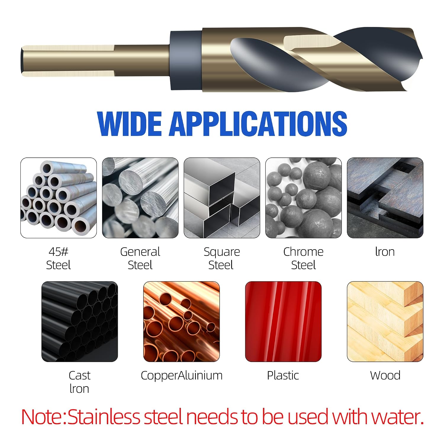 Detalle de HUHAO Reduced-Shank Drill Bit, 10mm Shank