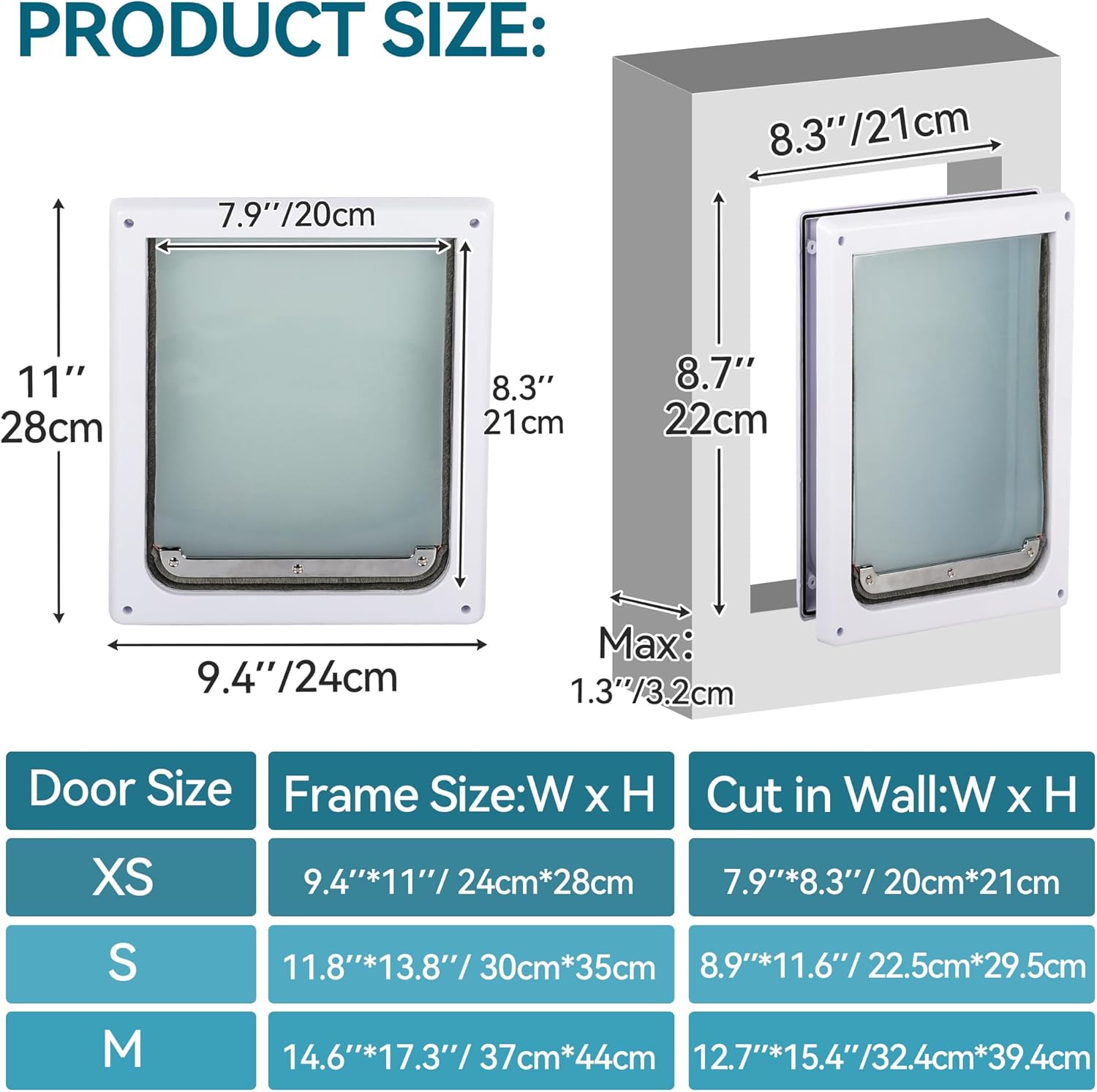 Thumbnail 1 de PAWISE 2 Way Dog Door with Lockable Flap and Flexible Transparent Panel (25 x 29cm)