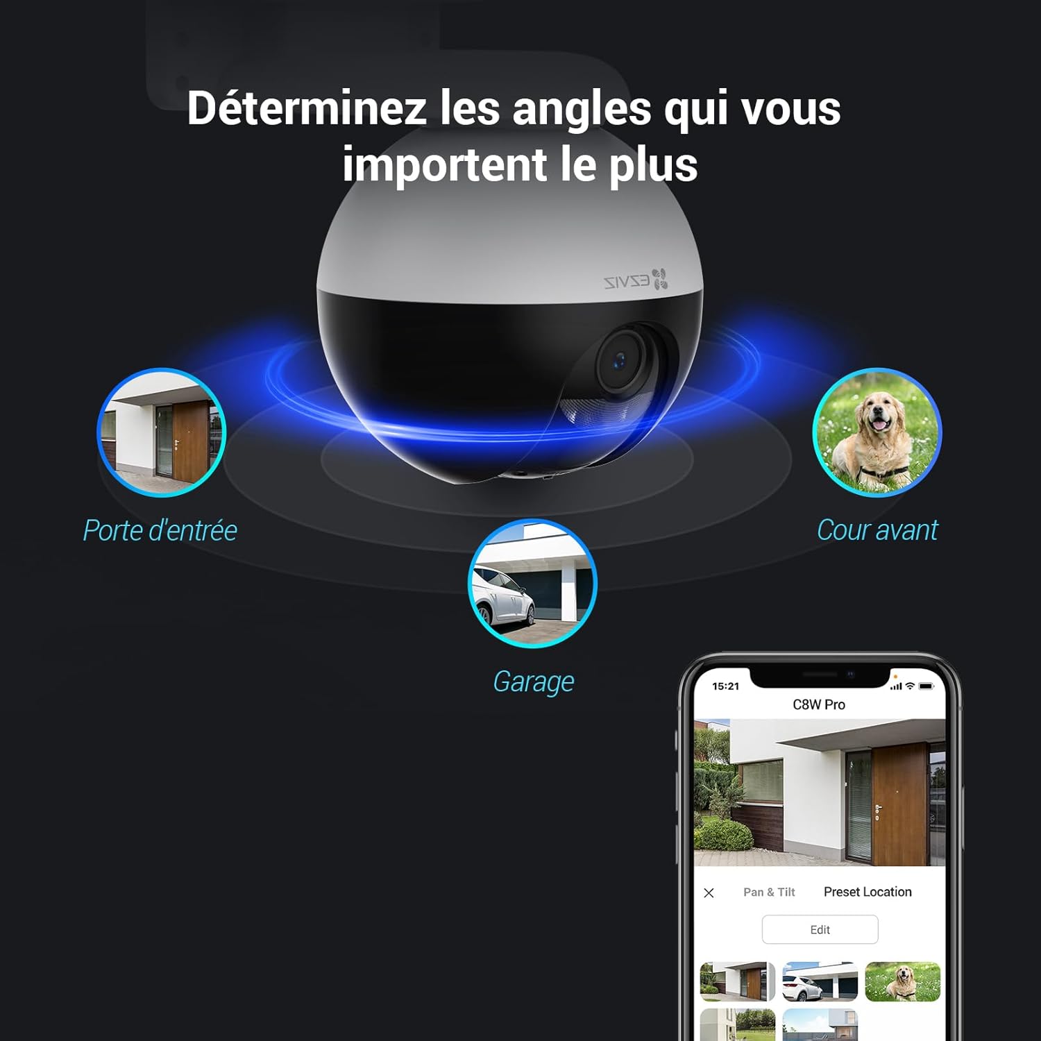 Detalle 2 de EZVIZ C8W Pro 5MP caméra extérieure