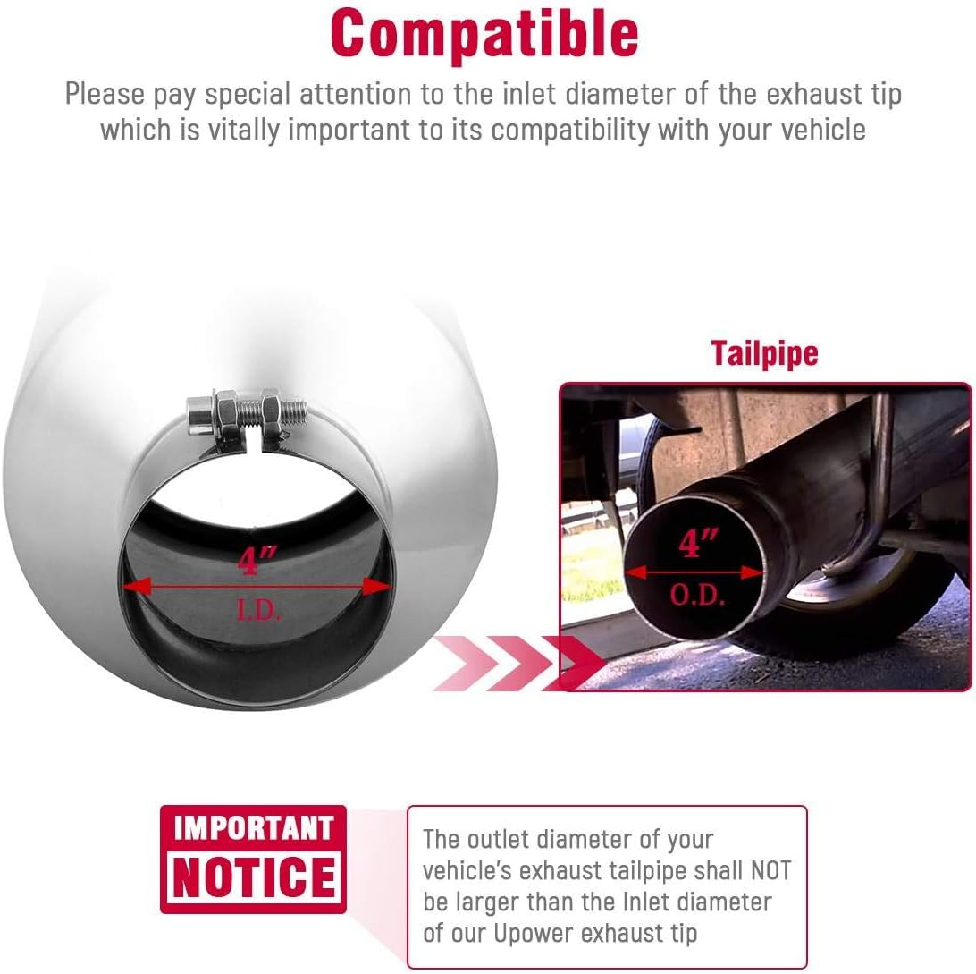 Thumbnail 1 de Upower Universal Diesel Exhaust Tip 15"