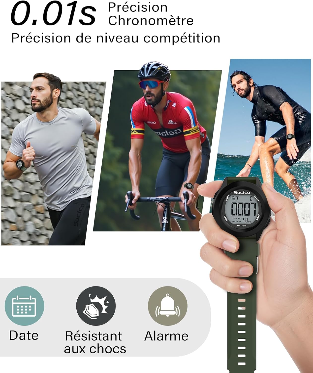Thumbnail 4 de SOCICO Montre Numérique Sport Militaire