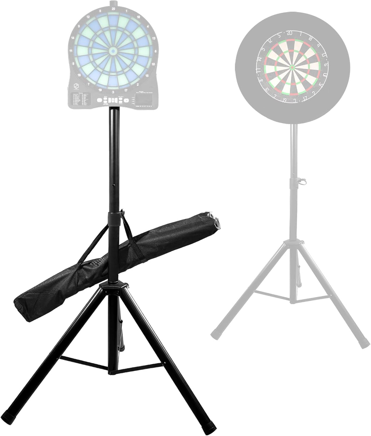 Turnart Dartständer für Dartscheibe – verstellbar, 106–200 cm, stabiler Metallständer mit Tragetasche