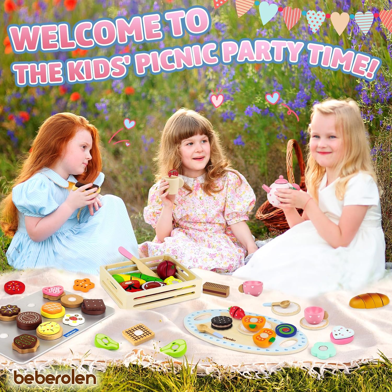 Thumbnail 6 de Beberolen Sweetheart Tea Party Set – teservis i trä med tekanna och tillbehör