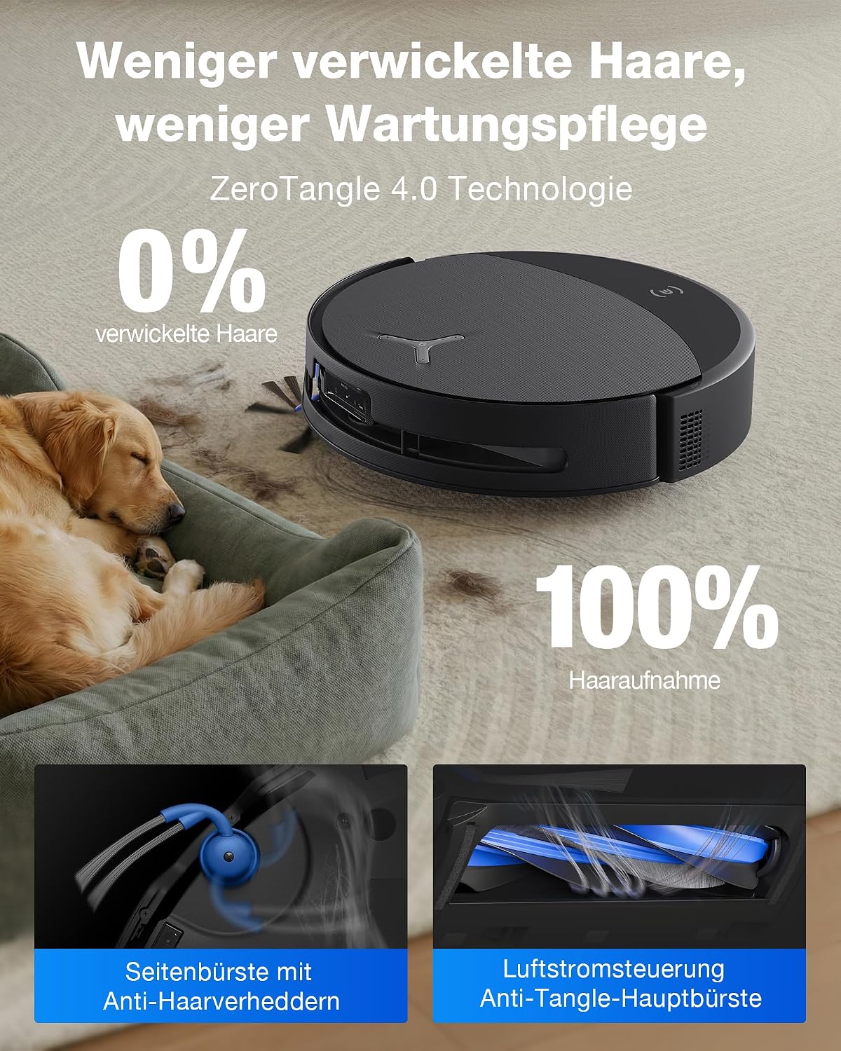 Detalle 2 de ECOVACS DEEBOT T90 PRO Omni Saugroboter mit Wischfunktion – 30.000 Pa, Omni-Dock & PowerBoost, OZMO Roller 3.0, Schwarz