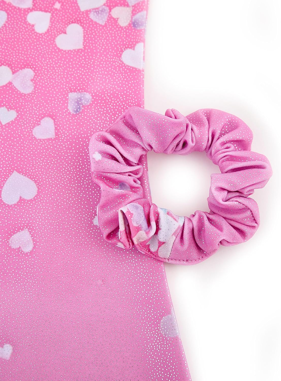 Detalle 2 de Tstiti Sparkly Girls’ Gymnastics Biketards, 2-Pack with Matching Scrunchies