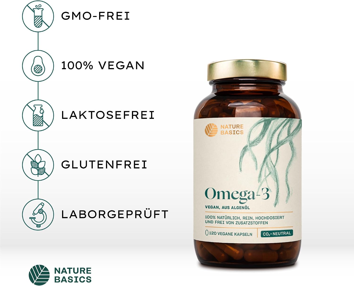Thumbnail 4 de Veganes Omega 3 aus Algenöl – 120 hochdosierte Kapseln für 4 Monate, 1 Kapsel täglich