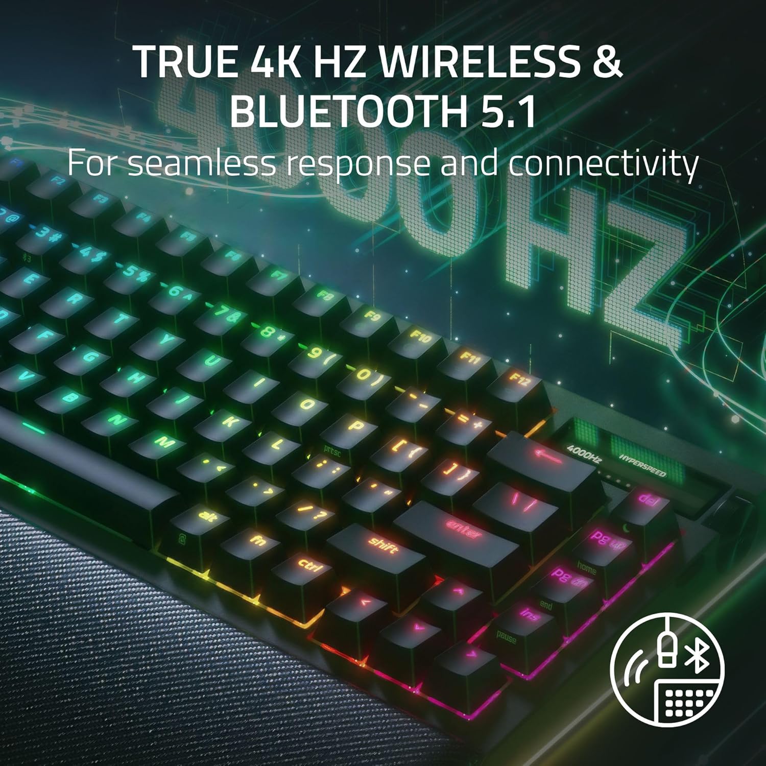 Thumbnail 3 de Razer BlackWidow V4 Pro 75% Wireless Hot-Swappable Gaming Keyboard (OLED, Command Dial) - US ISO, Black