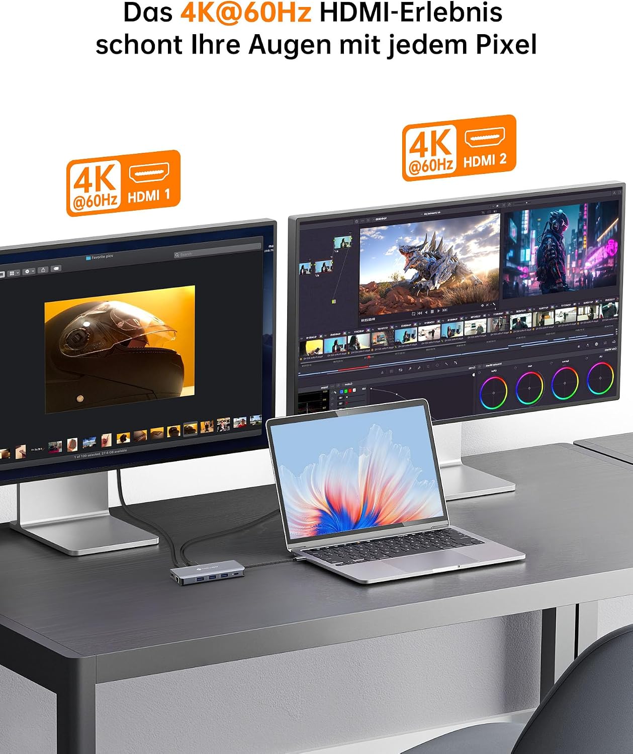 Thumbnail 3 de NOVOO Docking Station 4K Triple Display USB-C