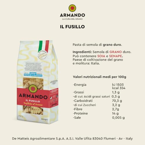 Thumbnail 1 de ARMANDO Il Fusillo, Pasta di Semola di Grano Duro 12x500g: tradizione meridionale e sapore autentico
