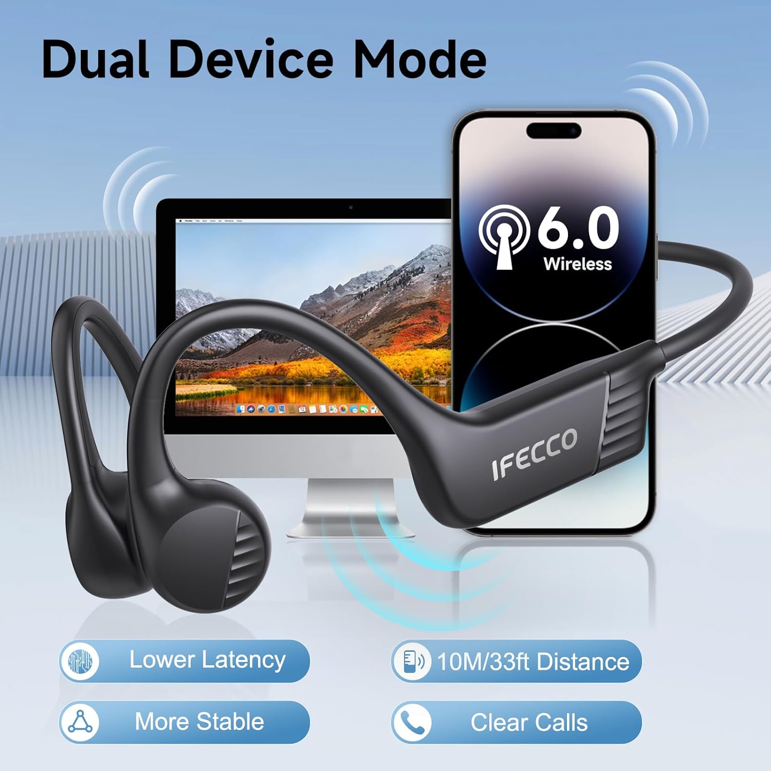 Thumbnail 4 de IFECCO Cuffie a conduzione ossea Wireless 6.0 IPX67