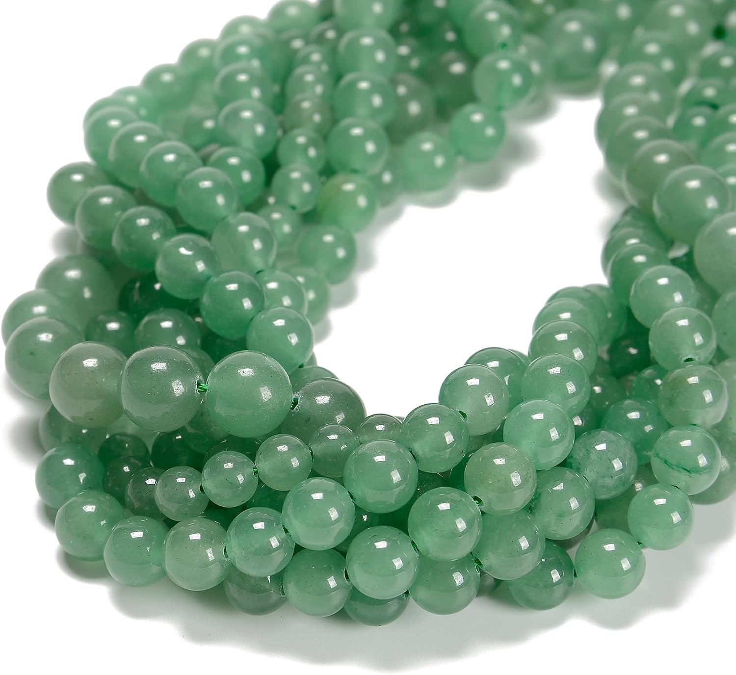 Detalle de JM Design R-S-AVE-0094-10_fba_1s Green Aventurine Beads, 10mm Natural Round Stone