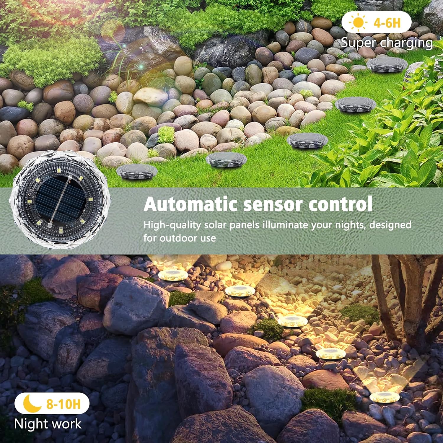 Thumbnail 1 de 8 Pack solar ground lights, 8 LED