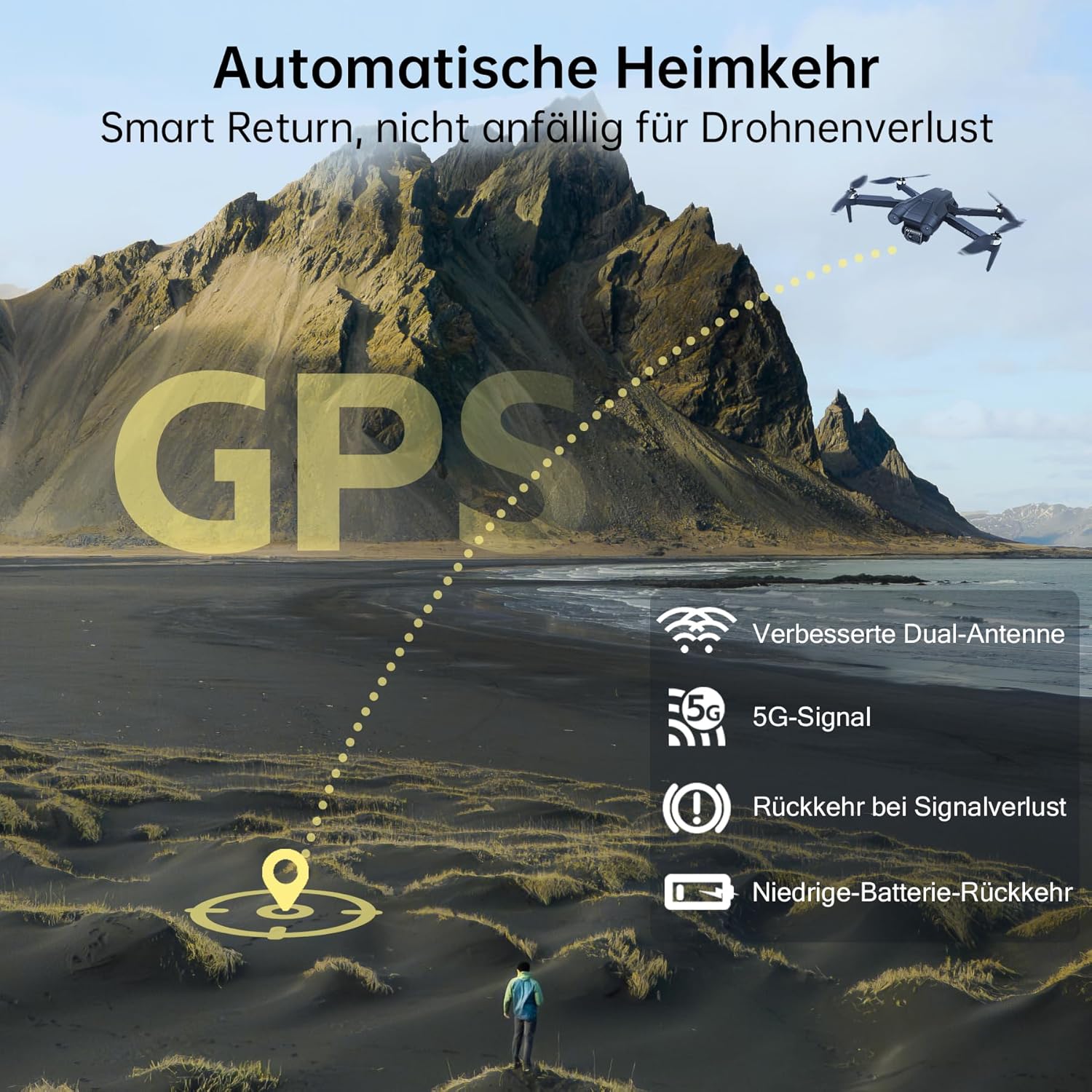 Detalle 2 de CHUBORY X10 PRO: GPS-Drohne mit 4K UHD Kamera, 90 Min Flugzeit und faltbarem Design