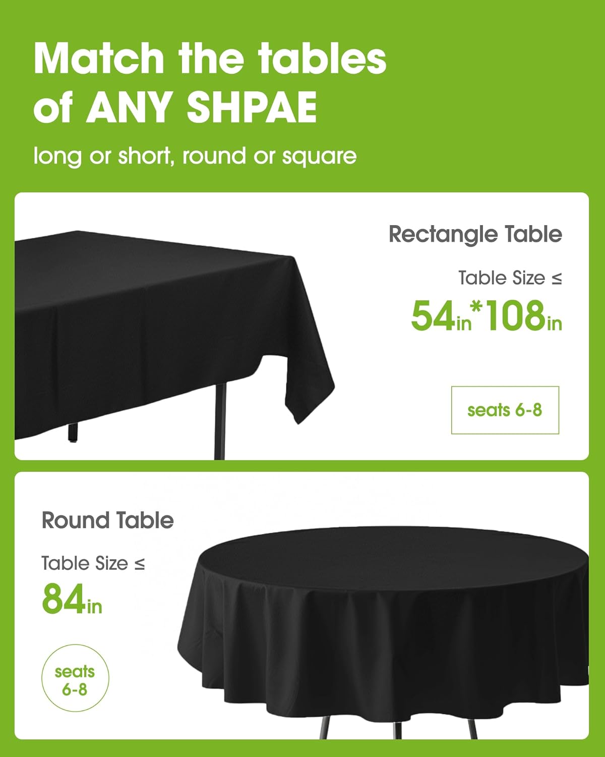 Detalle 2 de Pureegg 8-Pack Plastic Tablecloth 📐