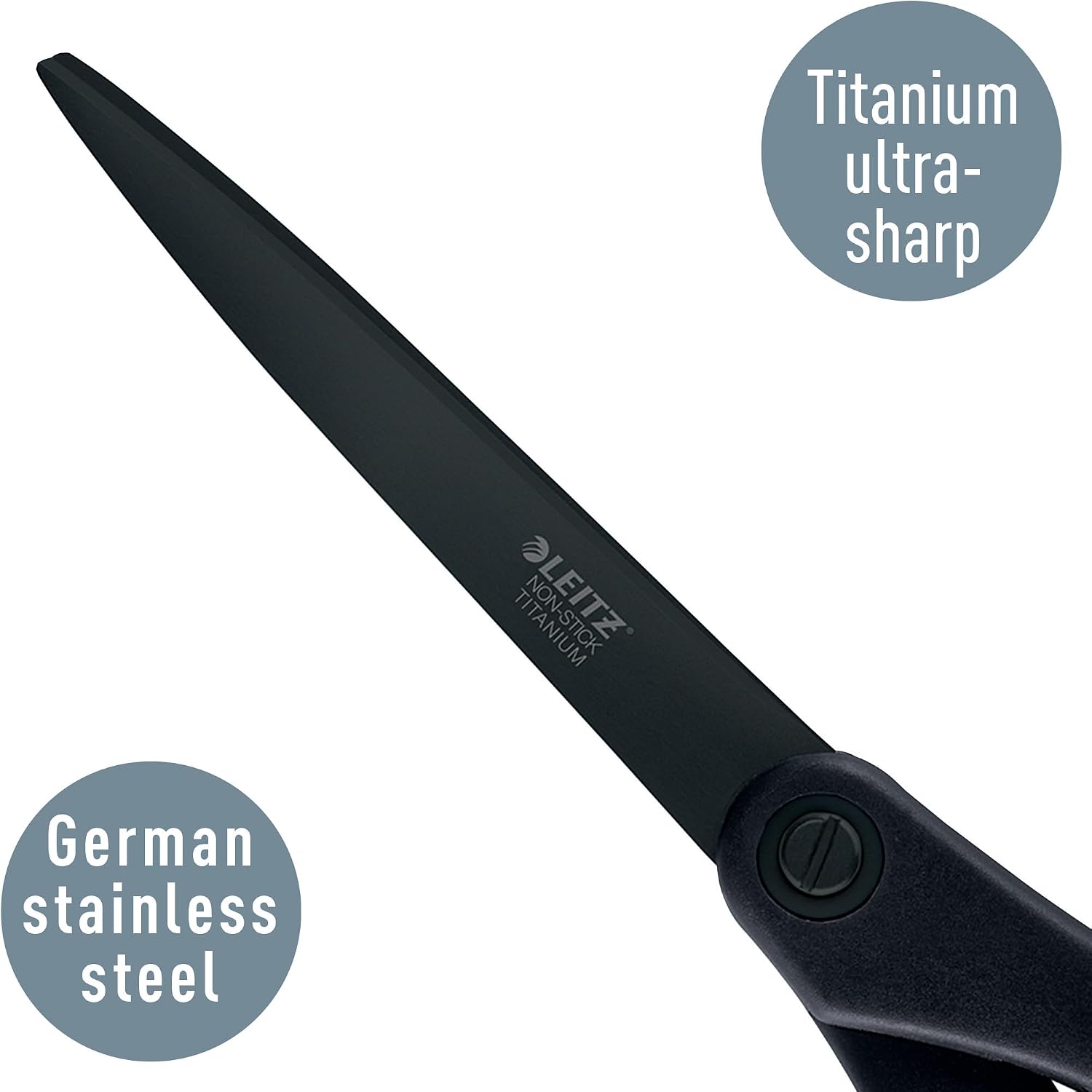 Detalle de Leitz Titan Anti-Haft Schere 20,5 cm – Hochwertige Allround-Schere mit Titanbeschichtung