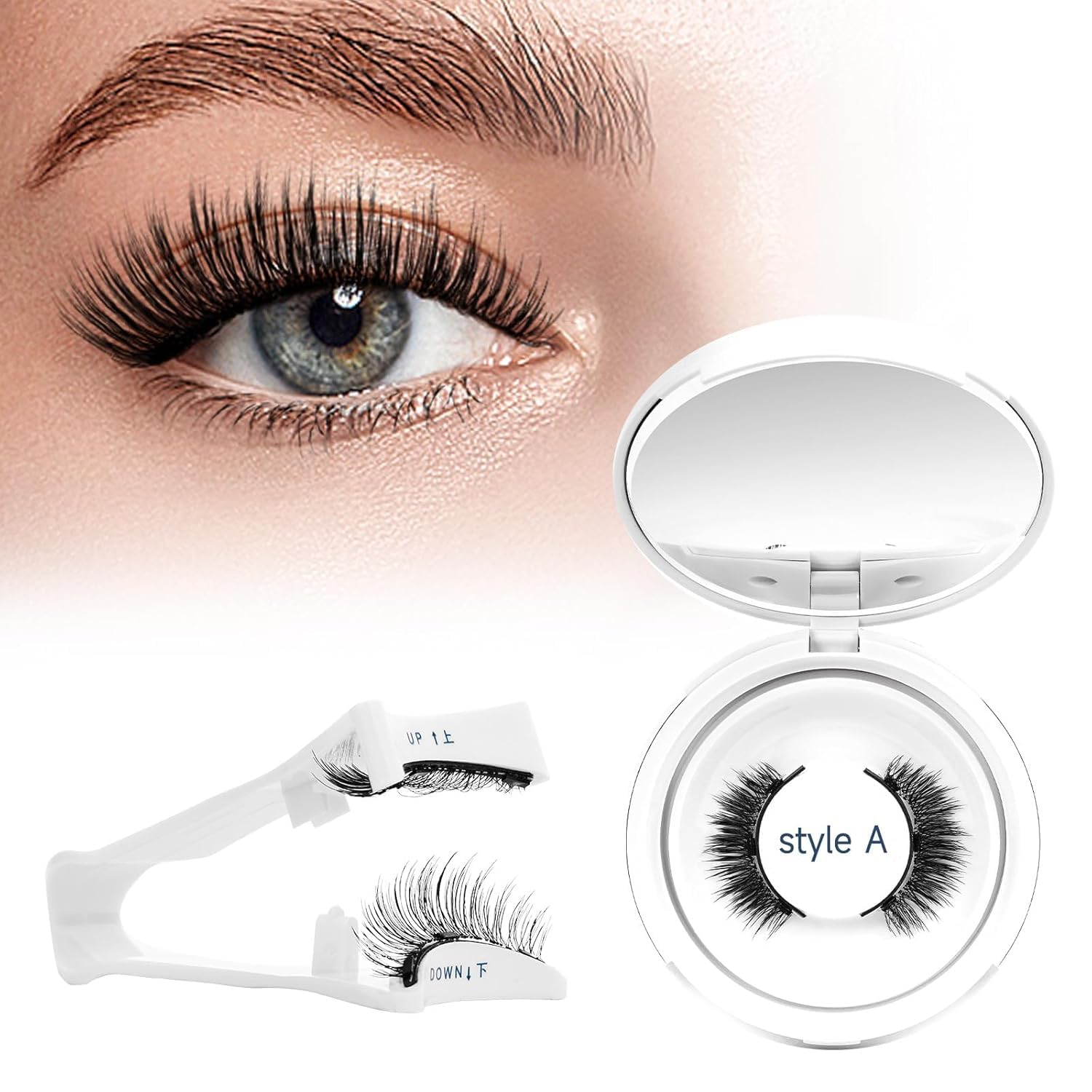 Detalle de Higu clace magnetische Wimpern (magnetisch, ohne Eyeliner/ohne Kleber) mit Applikator – natürlicher Look