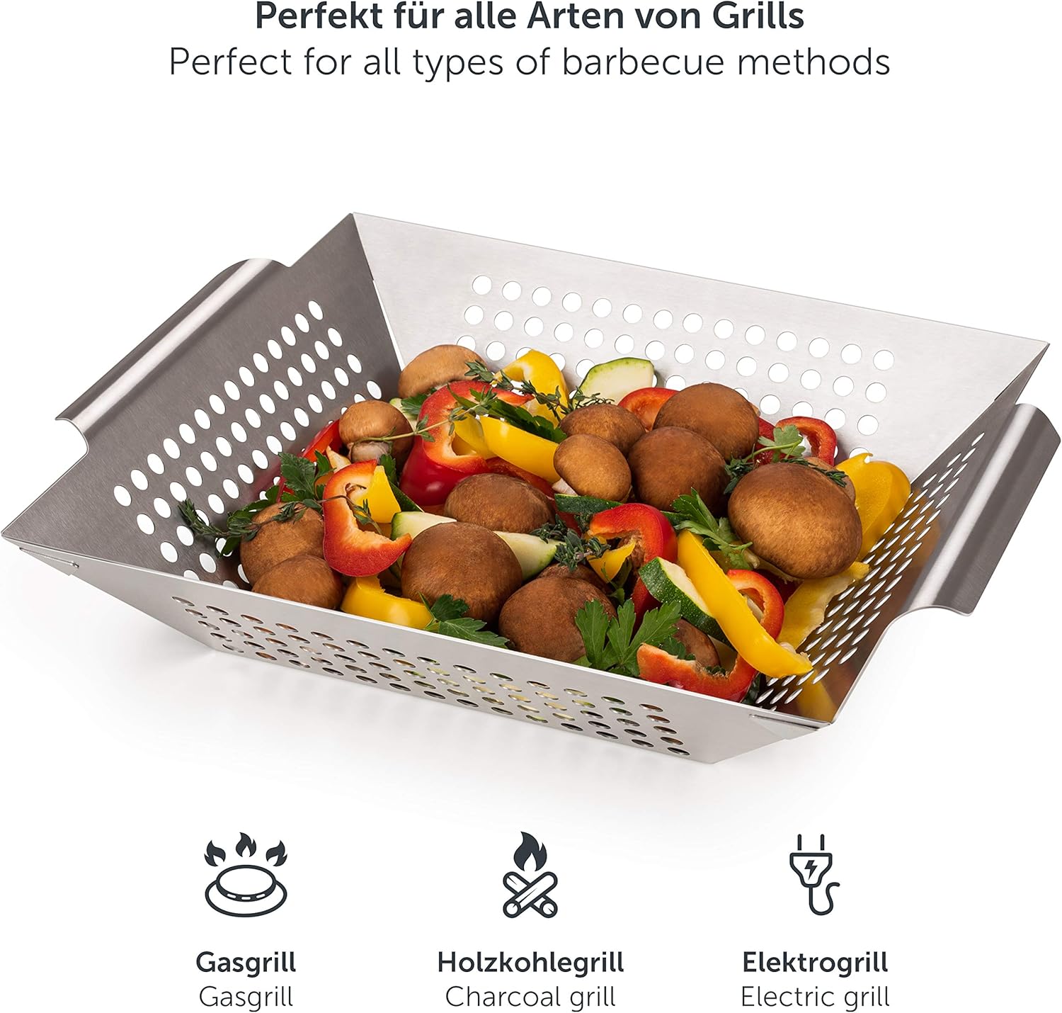 Thumbnail 4 de Blumtal cestino per verdure BBQ e grill in acciaio inox con cestello antiaderente (large)