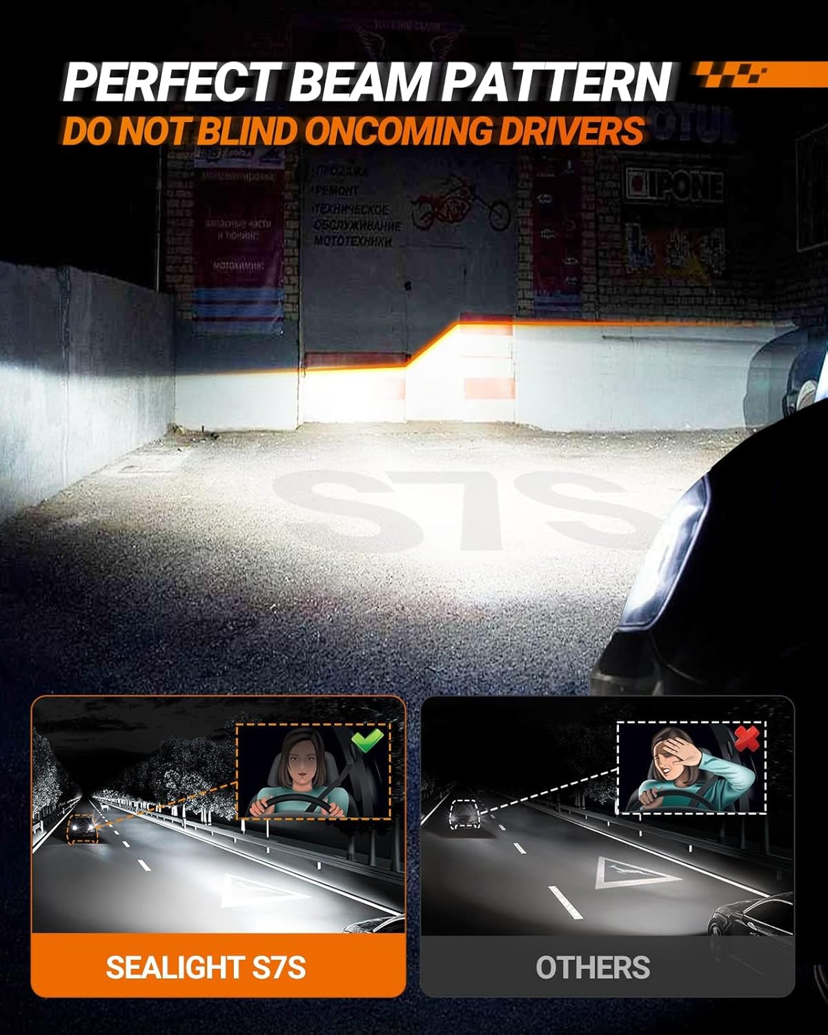 Thumbnail 5 de SEALIGHT S7S H11/H8/H9 9005 HB3 Fog Light Bulbs (4-Pack) – 6500K, Plug-and-Play, IP68, 10-Year Lifespan