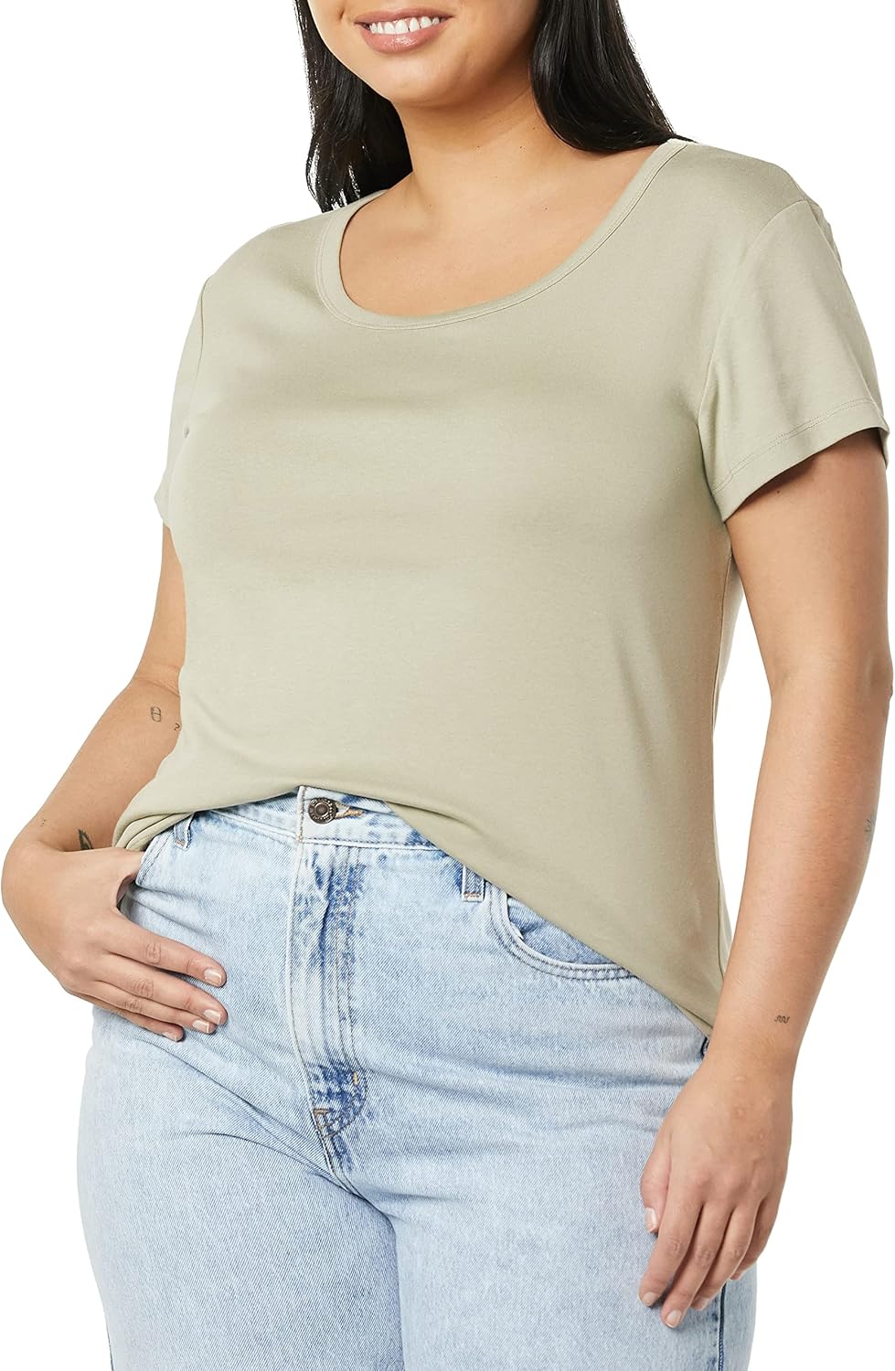Thumbnail 1 de Amazon Essentials Women's Slim-Fit Cap-Sleeve Scoop Neck T‑Shirt