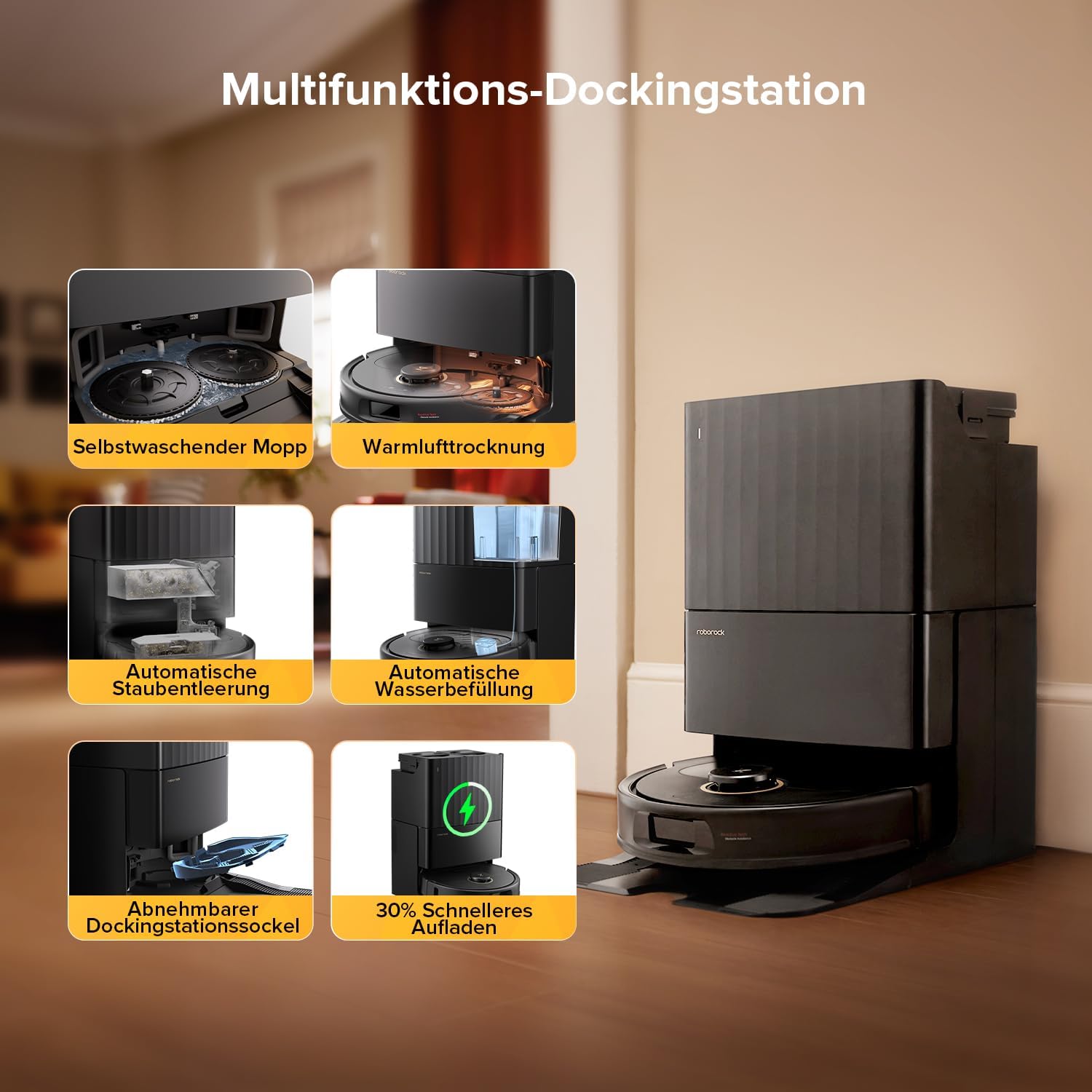 Thumbnail 2 de roborock Qrevo S5V Saugroboter mit Wischfunktion & Hebarem Wischmopp – intelligente Reinigung mit Paketleistung