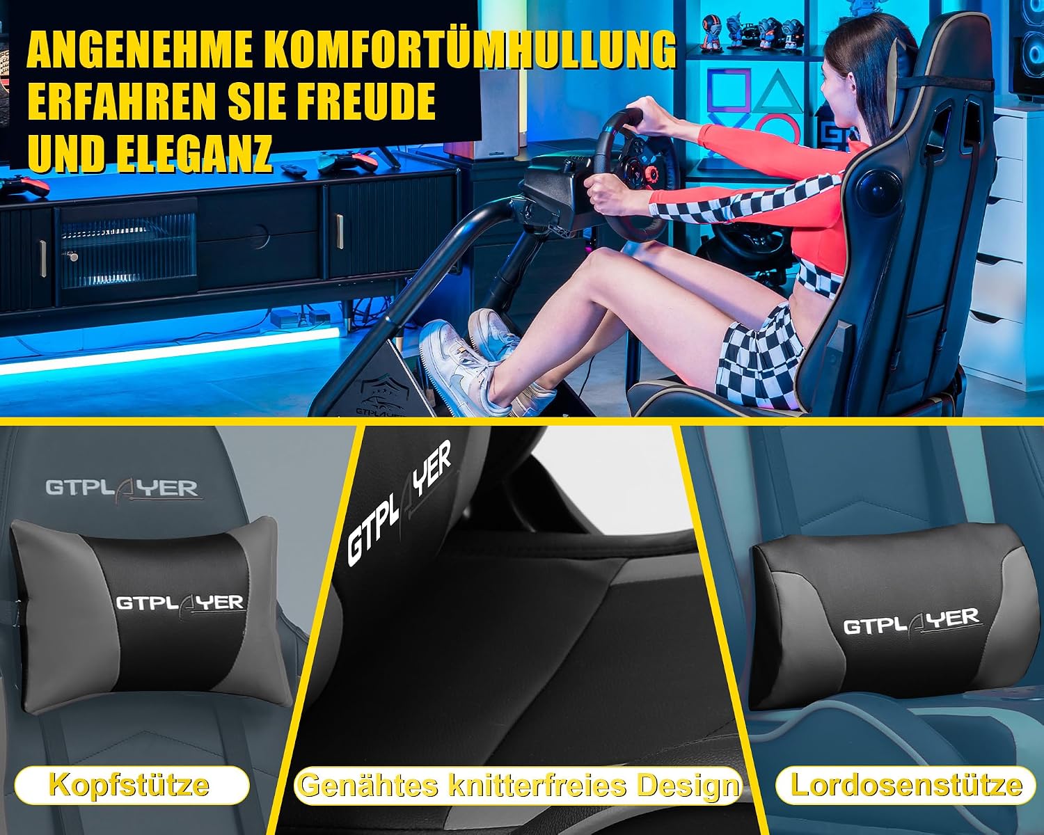 Detalle 1 de GTPLAYER Simulator Cockpit für Sim Racing 181 kg