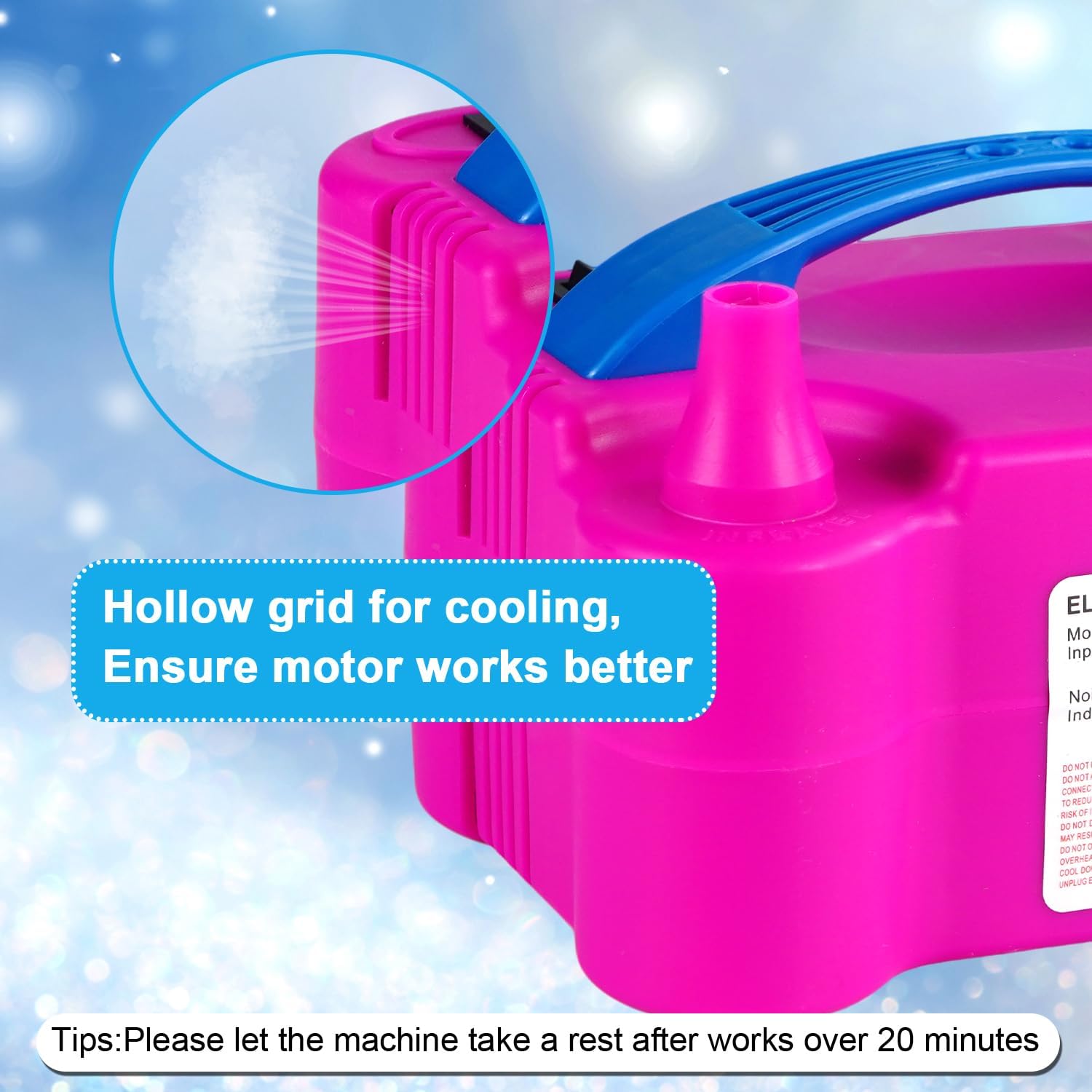 Detalle de Motorenbau Pompe à Ballons électrique – gonfleur 600 W avec double buse et deux modes