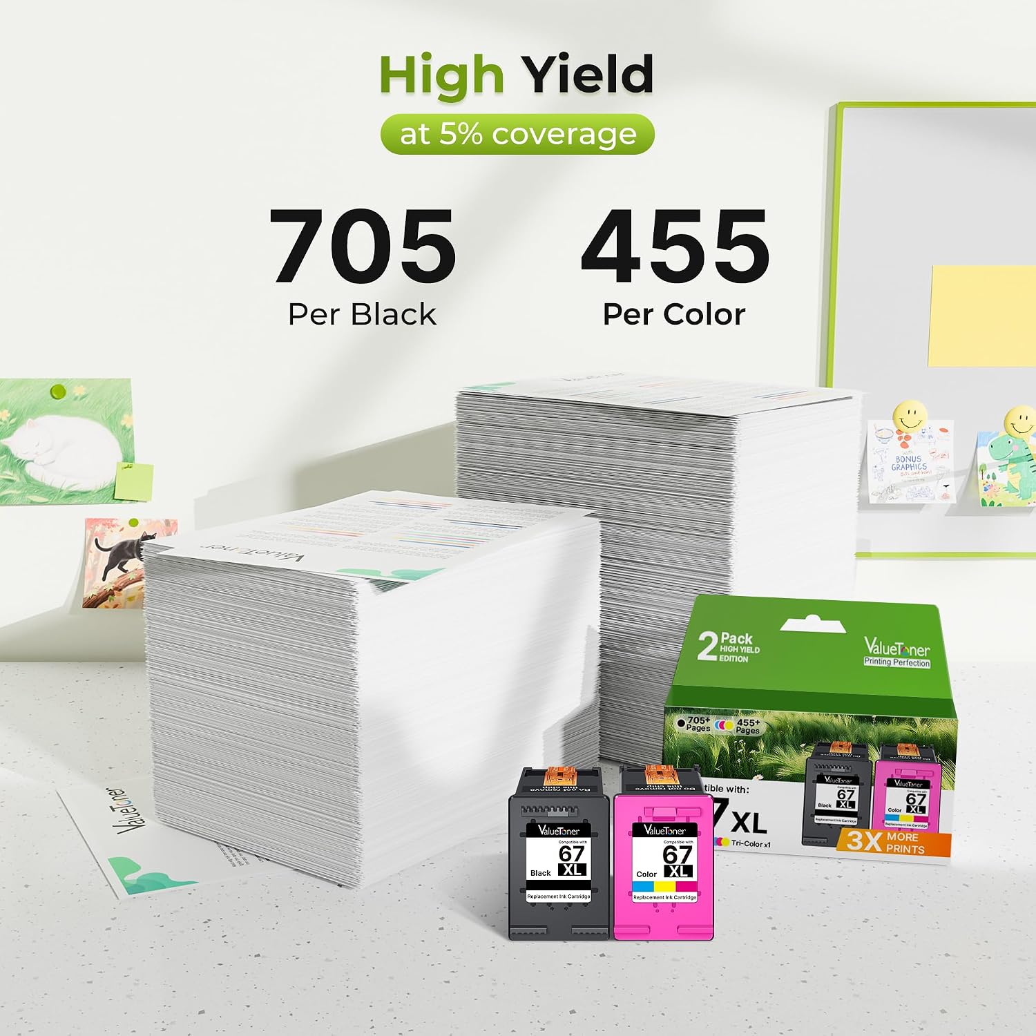 Detalle de HP 67XL ink cartridges 2-Pack ๐จ