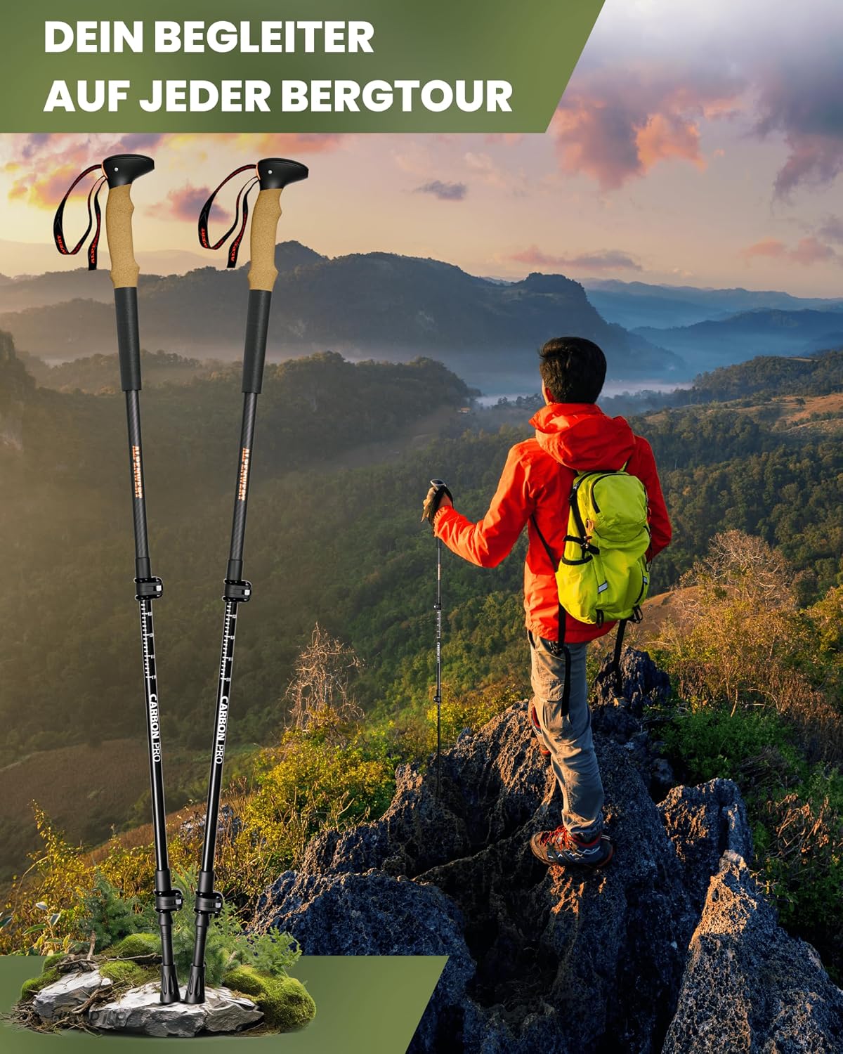 Detalle 2 de ALPENWERT Wanderstöcke Teleskop 190 g