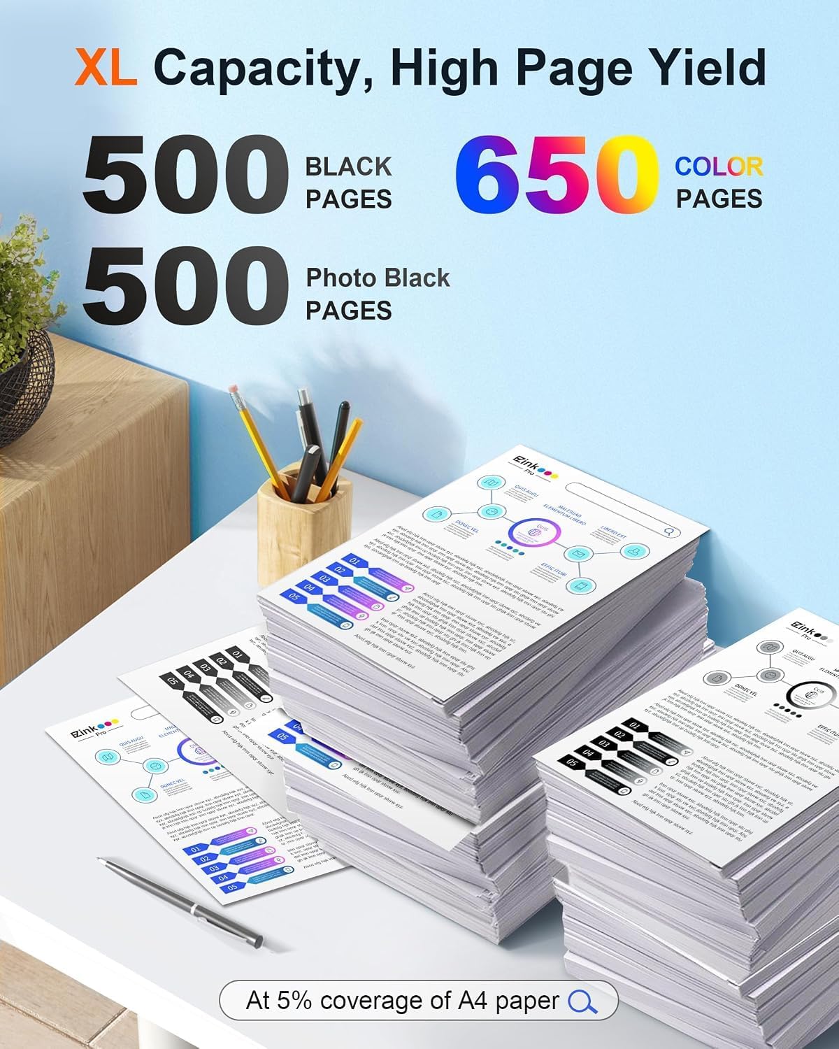 Detalle 2 de E-Z Ink Pro 410XL Remanufactured Ink Cartridges, 5-Pack for Epson XP