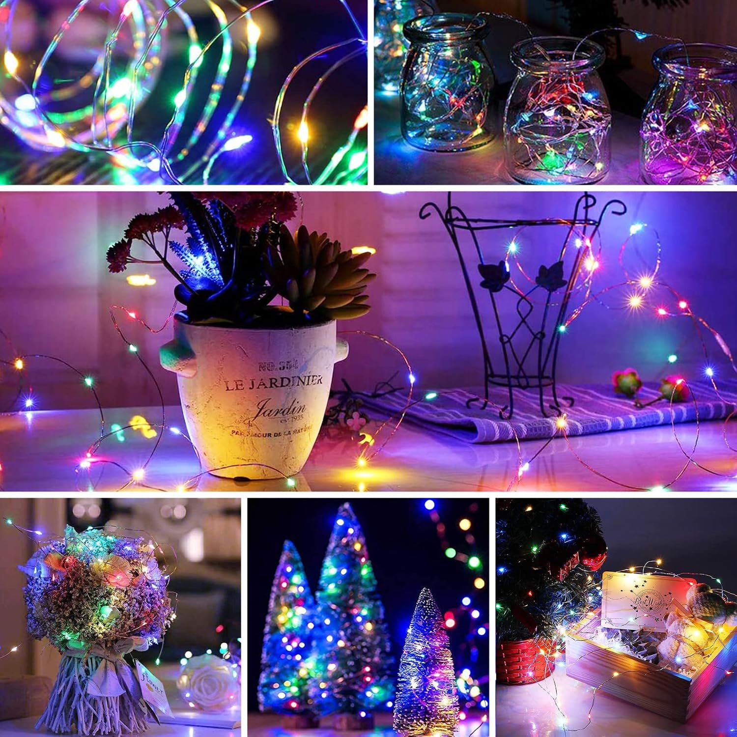 Thumbnail 4 de Lezonic Solar Fairy Lights Outdoor 2 Pack – 40ft, 120 LEDs, 8 Modes, IP65 Waterproof