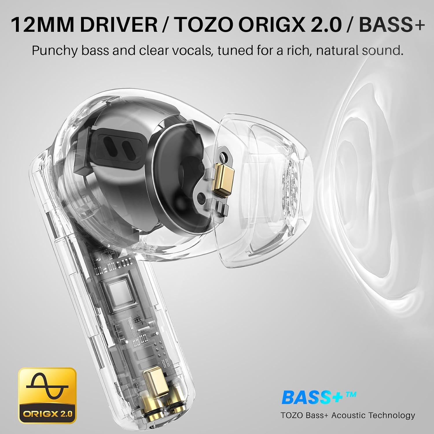 Thumbnail 1 de TOZO NC3 Hybrid ANC Wireless Earbuds with 6 Mics, AI Clear Call & 55H Playtime