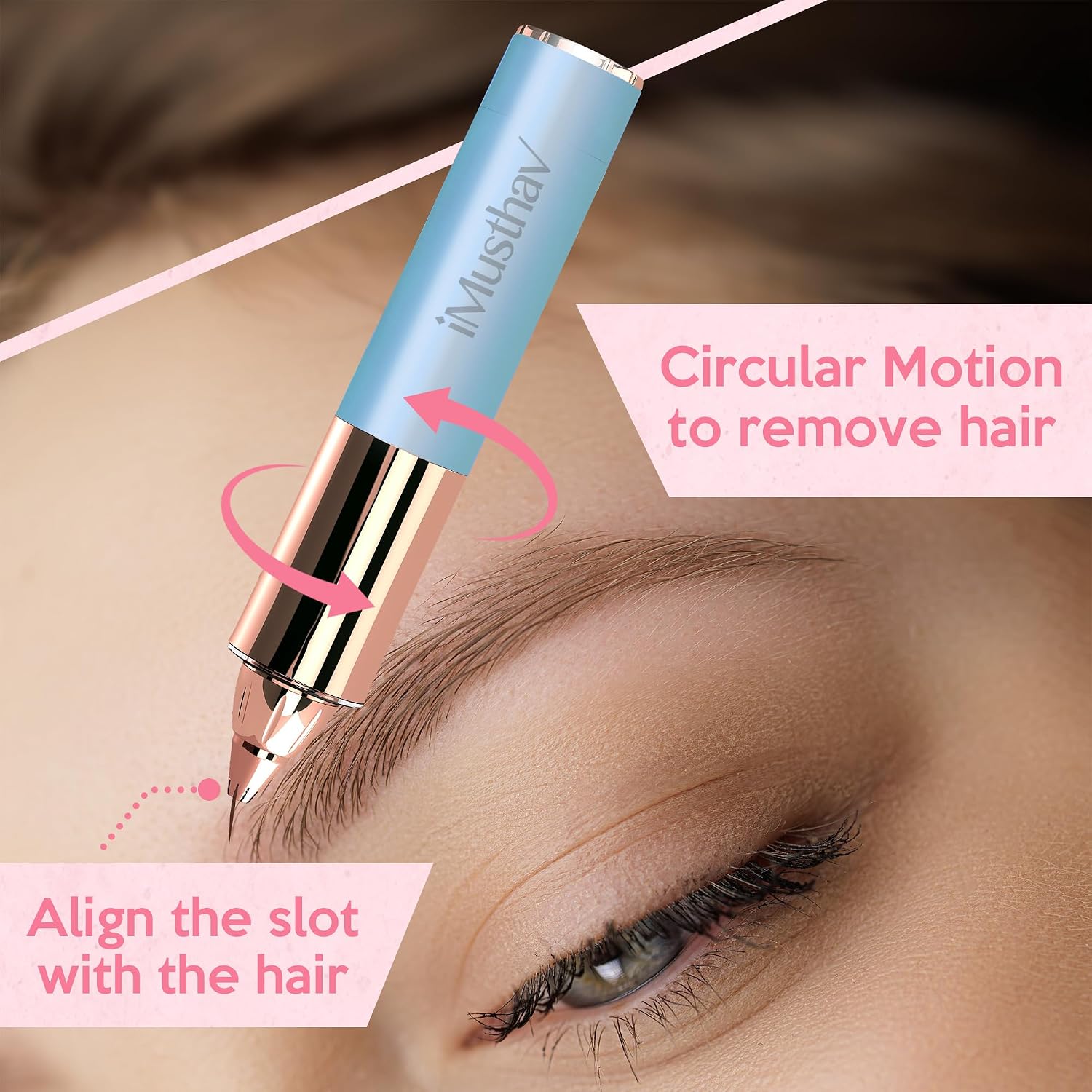 Thumbnail 4 de iMusthav Mini Portable Eyebrow Removal Trimmer for Women with 18K Gold-Plated Tip