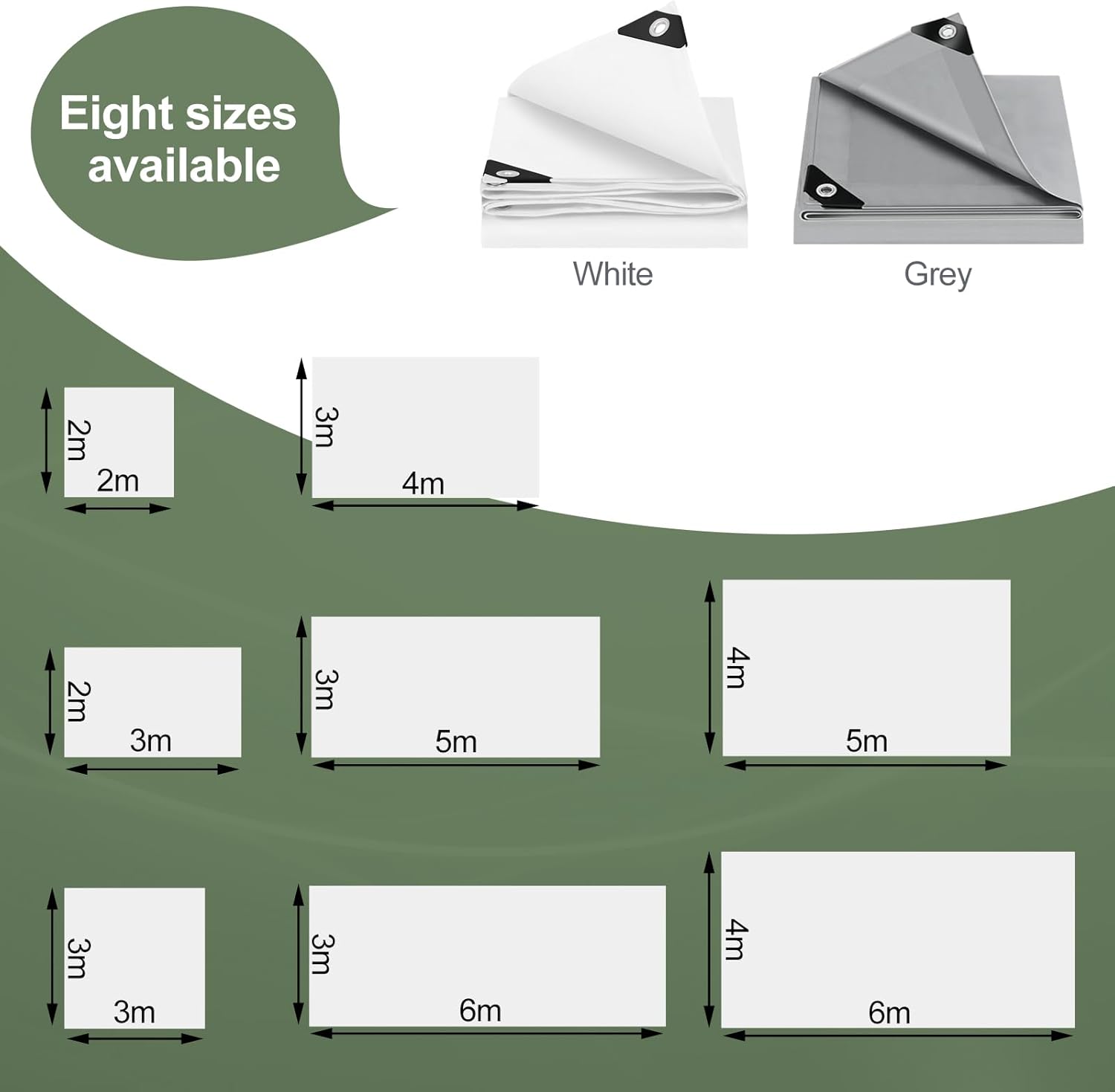 Thumbnail 6 de Bâche de protection WOLTU 3x3 m en PE 140 g/m² imperméable anti-UV avec œillets