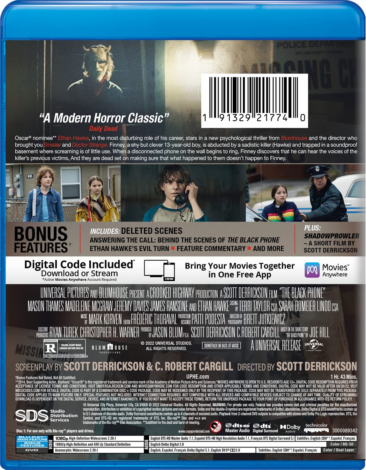 Detalle de The Black Phone Collector's Edition Blu-ray + DVD + Digital