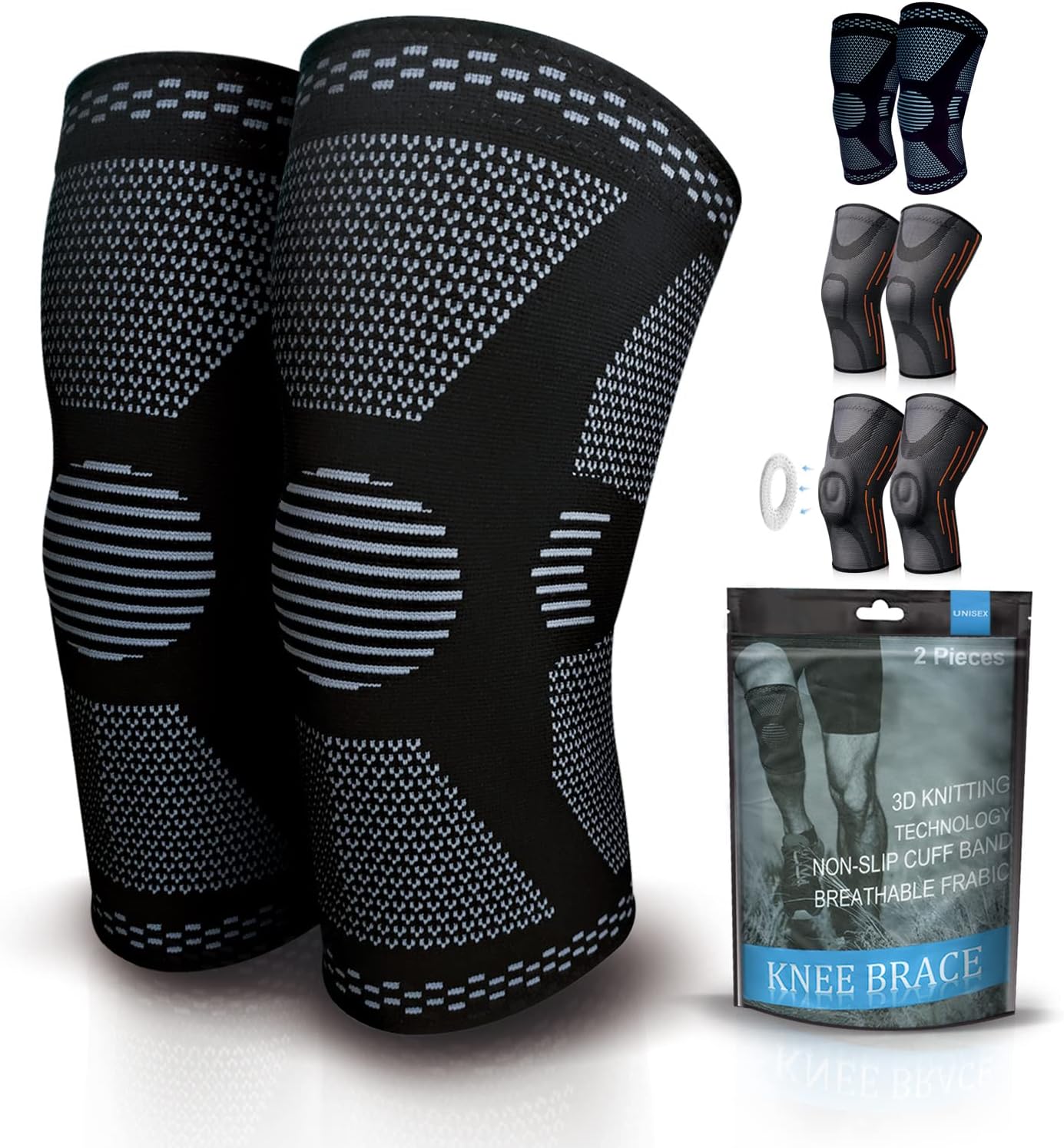 Gemschest Knee Support 2 Pack, Size L