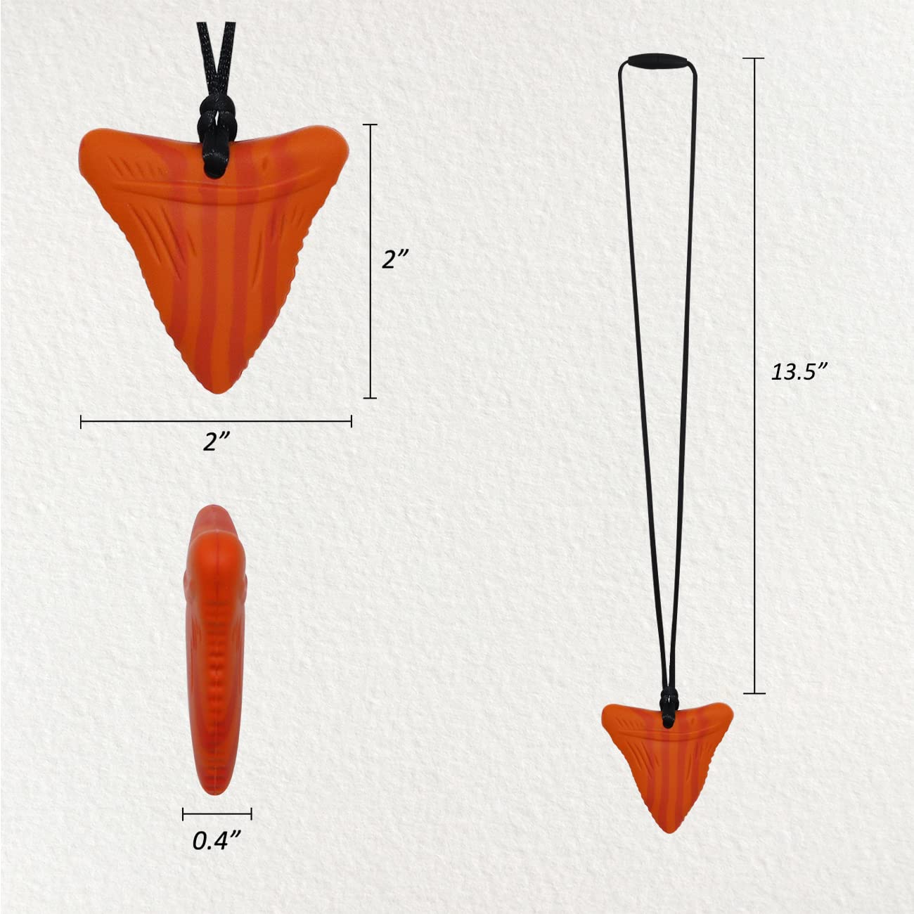 Detalle 2 de MaberryTech Shark Tooth Sensory Chewy Necklace, 6-Pack Silicone Chew Toys